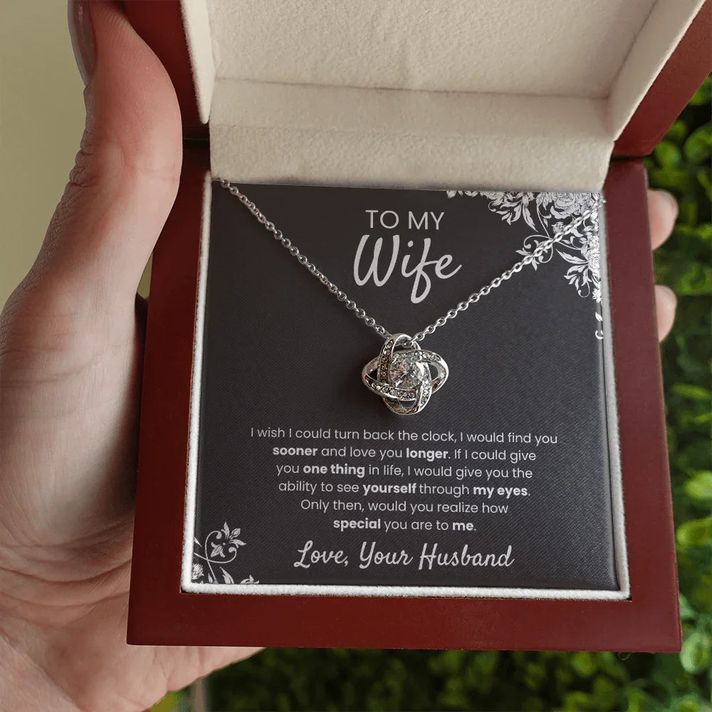 To My Wife - Love Knot Necklace - Gift Set - SLPMAE0007 - Sunshine Letters Co