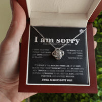 I am sorry - Love Knot Necklace - Apology Gift Set - SLDDL0126 - Sunshine Letters Co