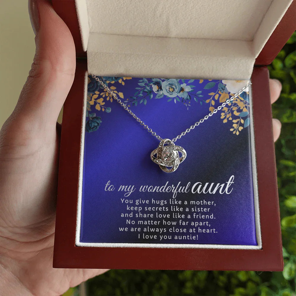 To My Wonderful Aunt - Love Knot Necklace - Gift Set - SLDDL0121 - Sunshine Letters Co