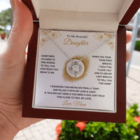 To My Beautiful Daughter - Love Knot Necklace - Gift Set - SLDDL0089 - Sunshine Letters Co