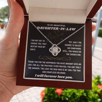 To My Beautiful Daughter-in-Law - Love Knot Necklace Gift Set - SLDDL0020 - Sunshine Letters Co
