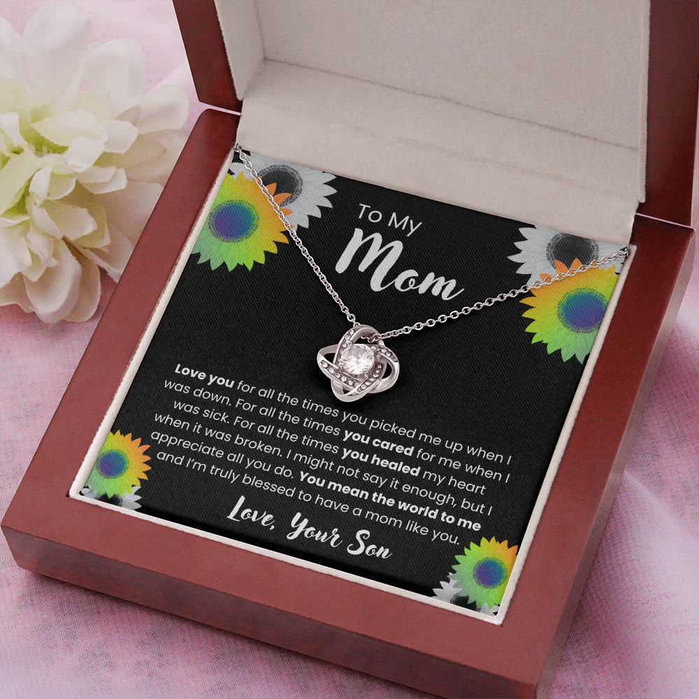 To My Mom - Love Knot Necklace - Gift Set - SLDDL0106 - Sunshine Letters Co