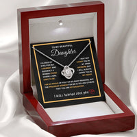 To My Beautiful Daughter - Love Knot Necklace - Gift Set - SLDDL0092 - Sunshine Letters Co