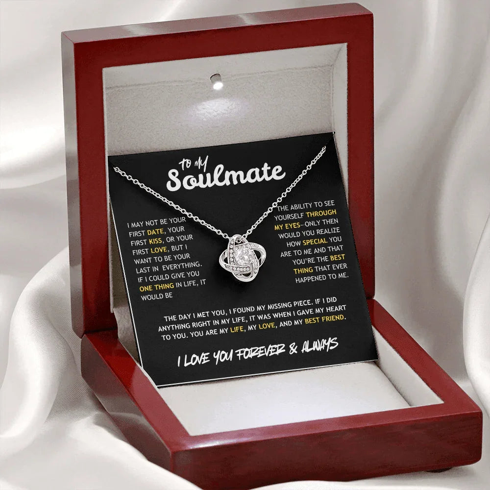 To My Soulmate - Love Knot Necklace - Gift Set - SLDDL0087 - Sunshine Letters Co