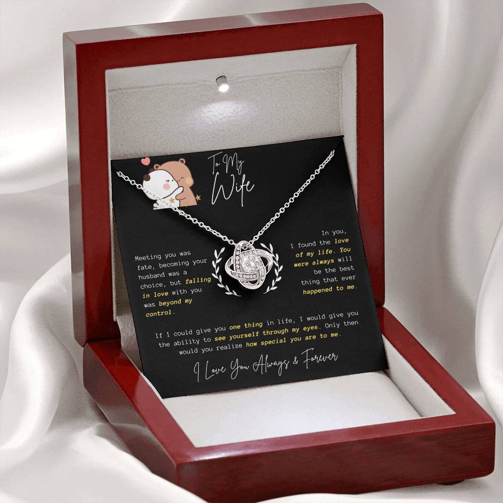 To My Wife - Love Knot Necklace - Gift Set - SLDDL0058