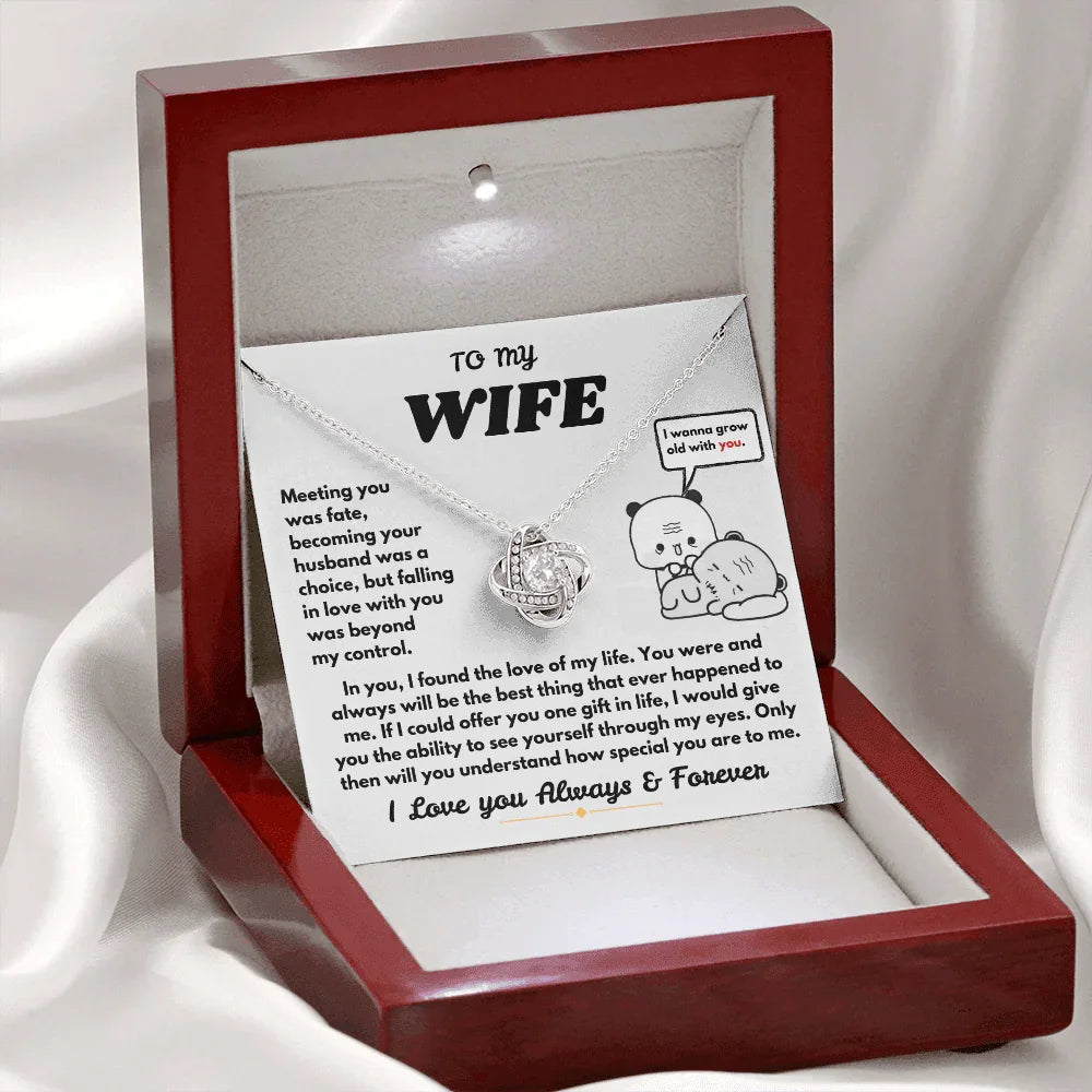 To My Wife - Love Knot Necklace - Gift Set - SLDDL0104 - Sunshine Letters Co