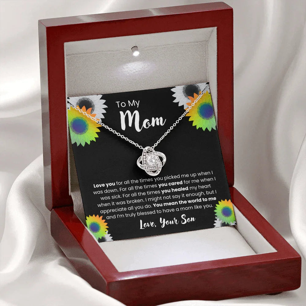 To My Mom - Love Knot Necklace - Gift Set - SLDDL0106 - Sunshine Letters Co