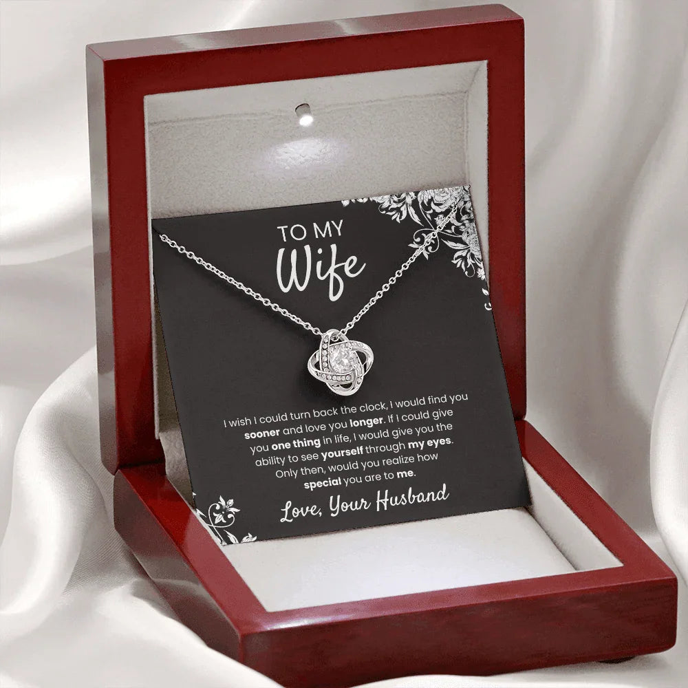To My Wife - Love Knot Necklace - Gift Set - SLPMAE0007 - Sunshine Letters Co