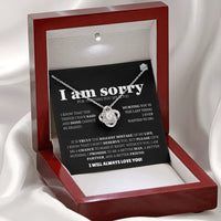 I am sorry - Love Knot Necklace - Apology Gift Set - SLDDL0126 - Sunshine Letters Co