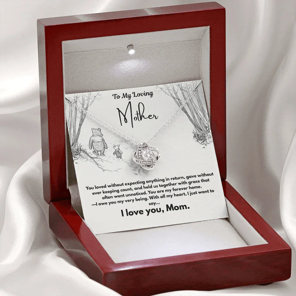 A Letter To My Loving Mother - Love Knot Necklace - Gift Set - SLDDL0139