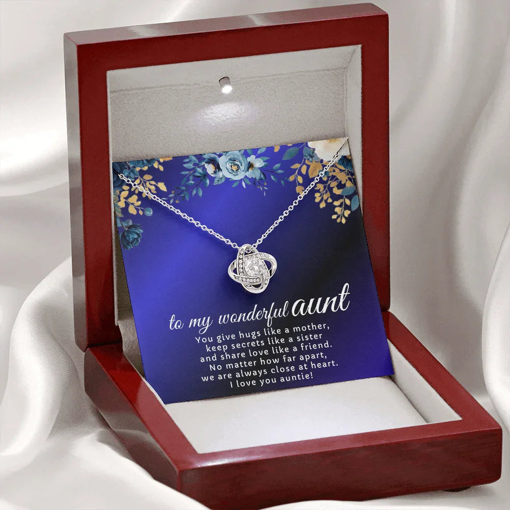 To My Wonderful Aunt - Love Knot Necklace - Gift Set - SLDDL0121 - Sunshine Letters Co