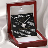 To My Beautiful Daughter-in-Law - Love Knot Necklace Gift Set - SLDDL0020 - Sunshine Letters Co
