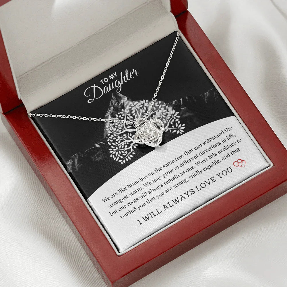 To My Daughter - Love Knot Necklace - Gift Set - SLDDL0093 - Sunshine Letters Co