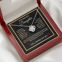 To My Beautiful Daughter - Love Knot Necklace - Gift Set - SLDDL0092 - Sunshine Letters Co