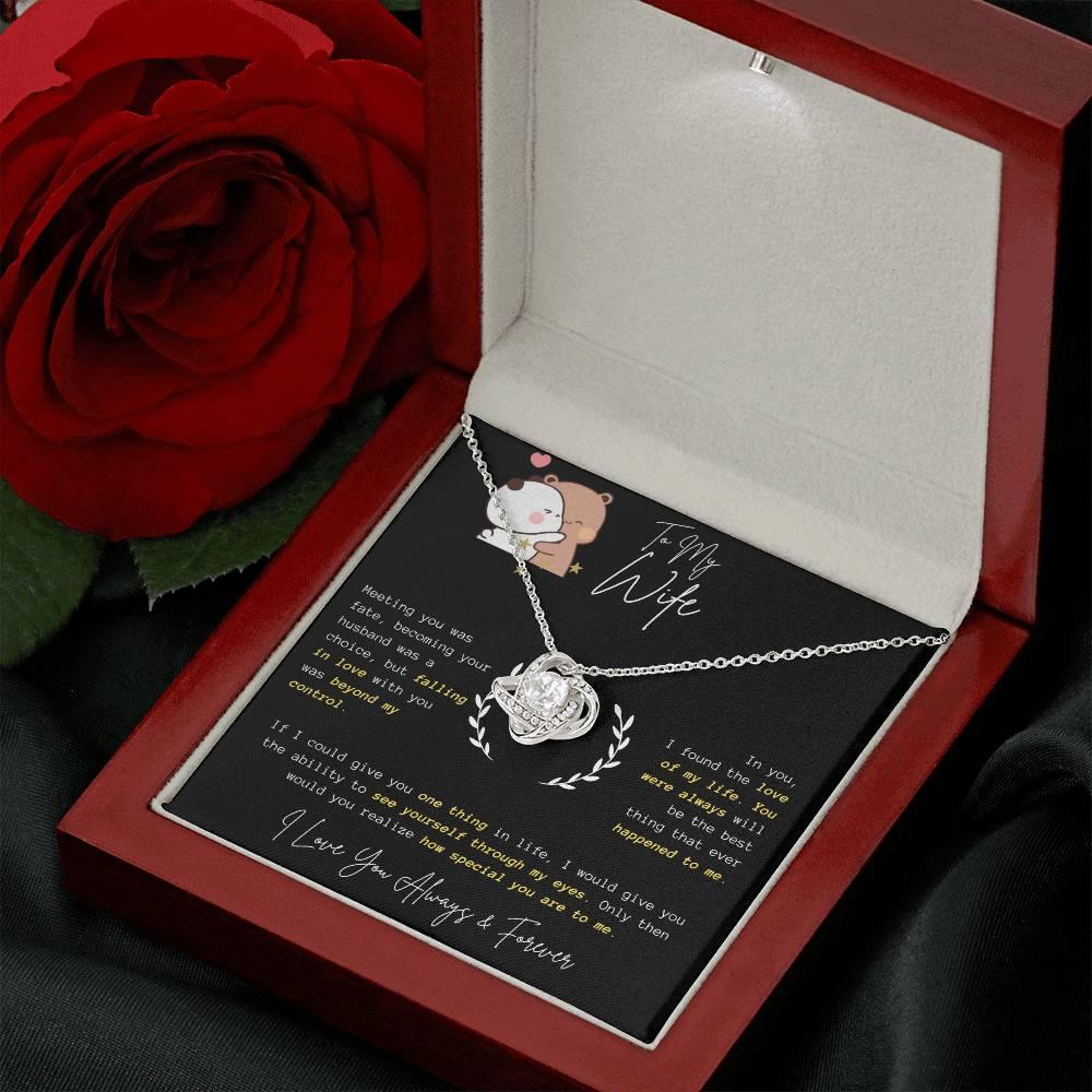 To My Wife - Love Knot Necklace - Gift Set - SLDDL0058 - Sunshine Letters Co
