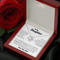 To My Daughter - Love Knot Necklace - Gift Set - SLDDL0091 - Sunshine Letters Co