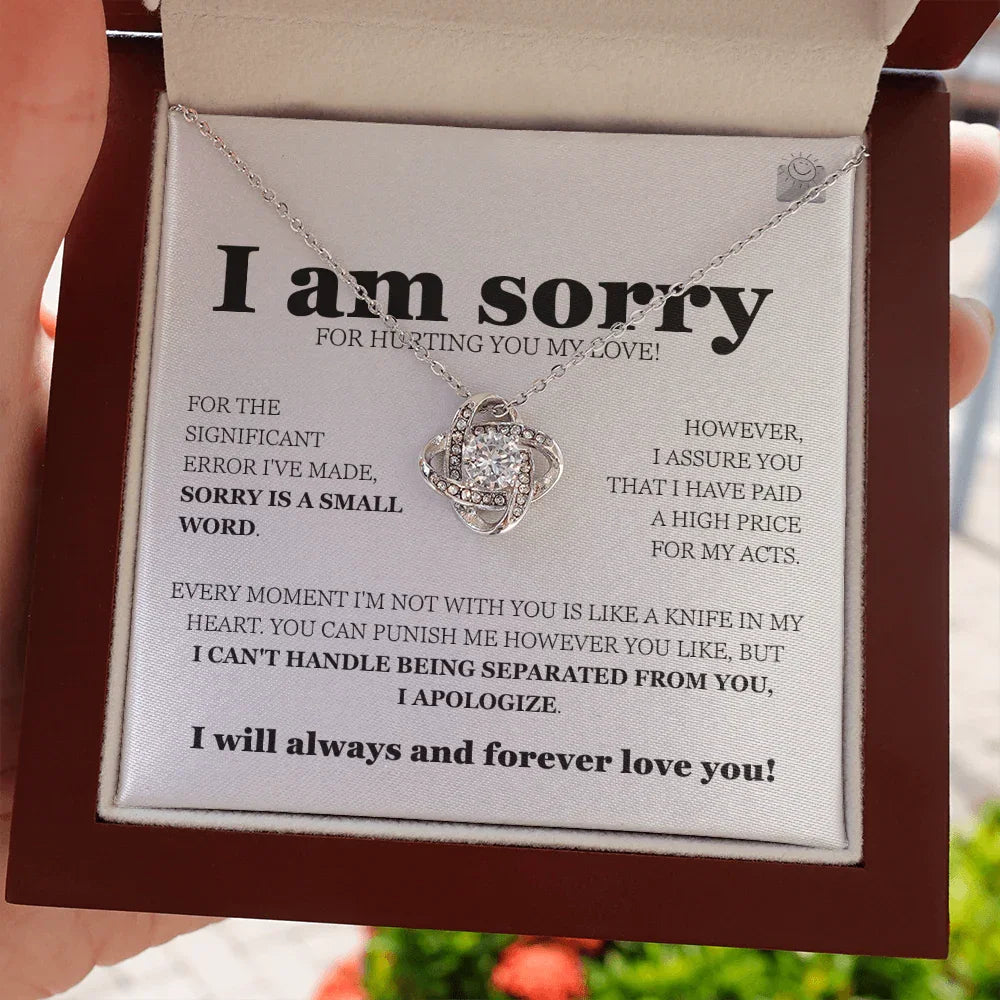 I am sorry - Love Knot Necklace - Gift Set - SLDDL0112 - Sunshine Letters Co