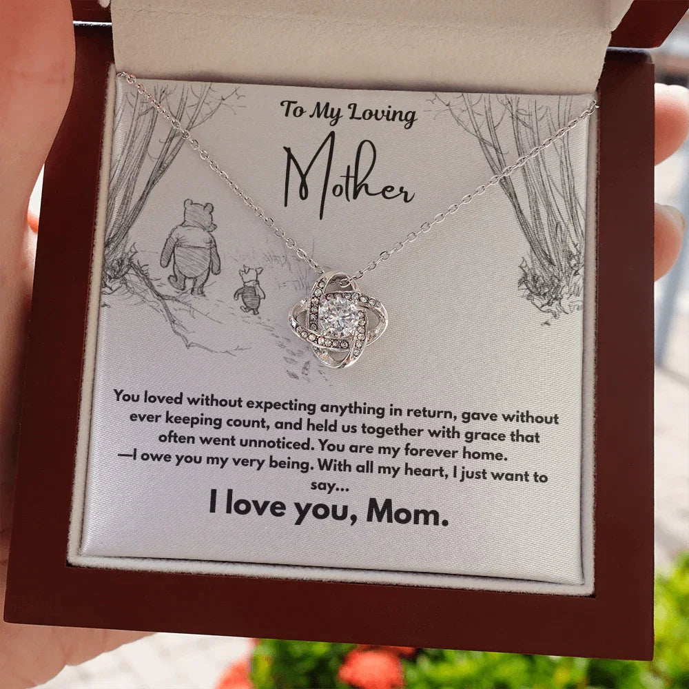 A Letter To My Loving Mother - Love Knot Necklace - Gift Set - SLDDL0139
