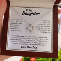 To My Daughter - Love Knot Necklace - Gift Set - SLDDL0091 - Sunshine Letters Co