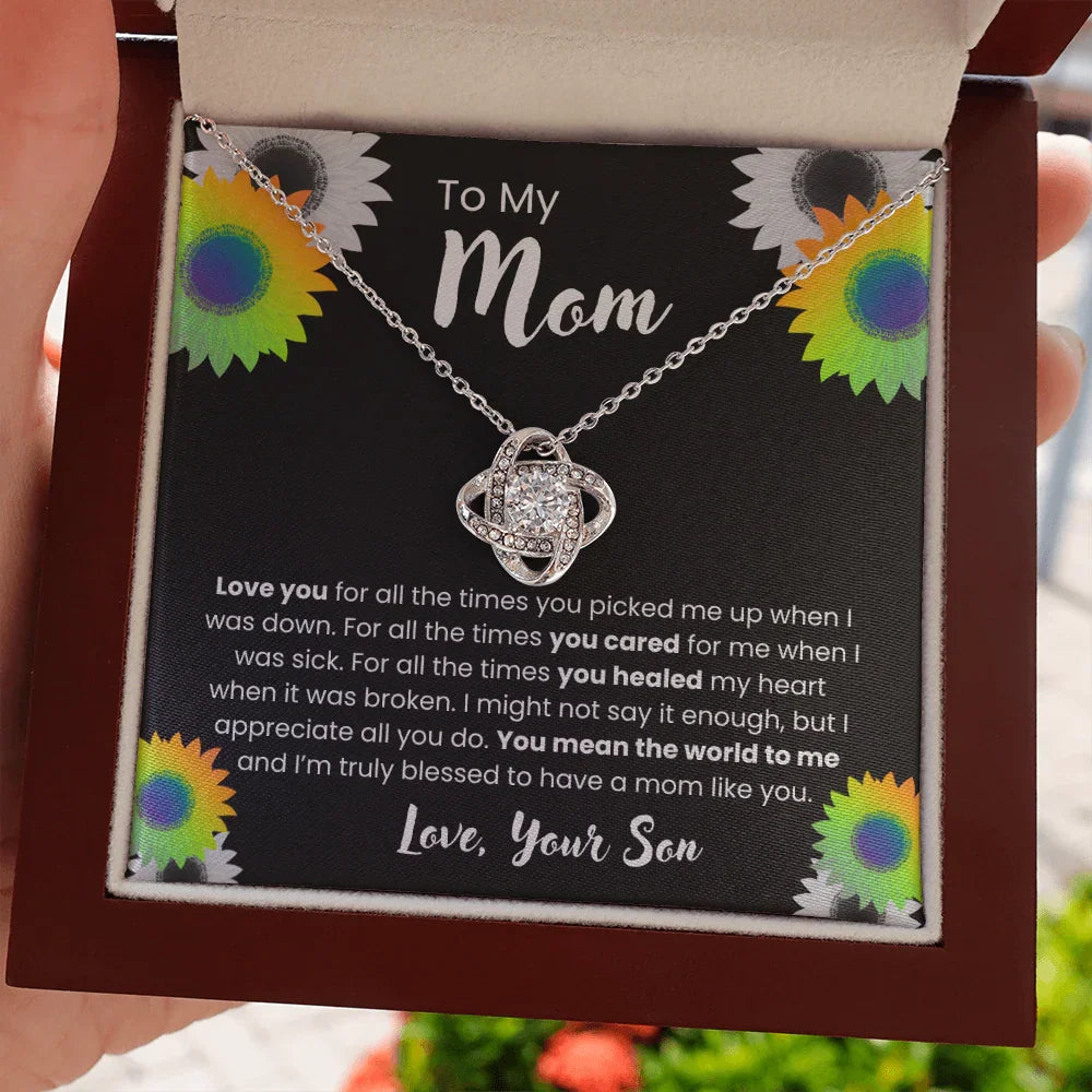 To My Mom - Love Knot Necklace - Gift Set - SLDDL0106 - Sunshine Letters Co