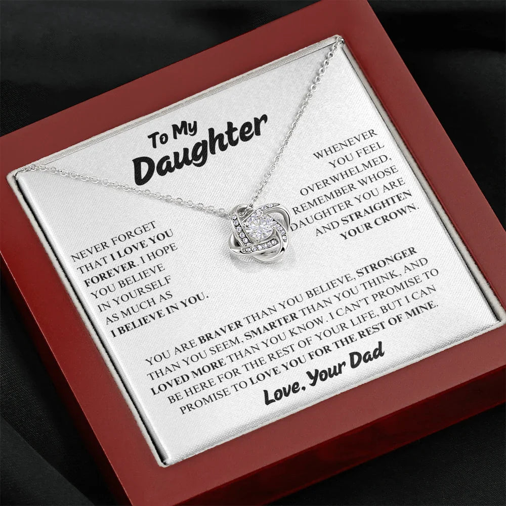 To My Daughter - Love Knot Necklace - Gift Set - SLDDL0091 - Sunshine Letters Co