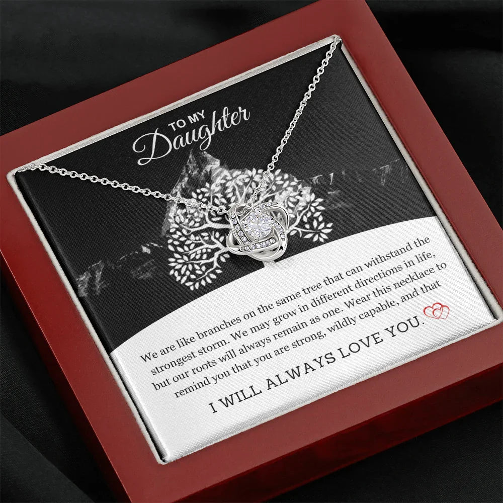 To My Daughter - Love Knot Necklace - Gift Set - SLDDL0093 - Sunshine Letters Co