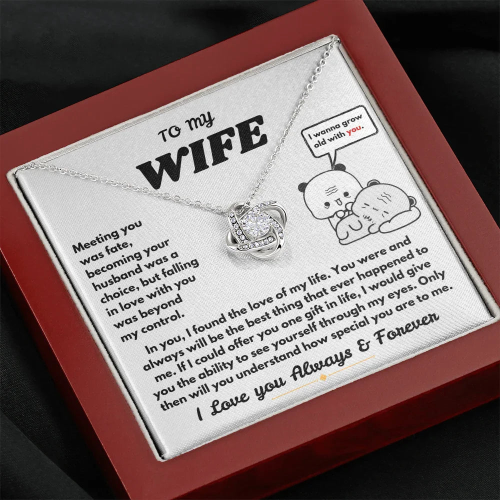 To My Wife - Love Knot Necklace - Gift Set - SLDDL0104 - Sunshine Letters Co