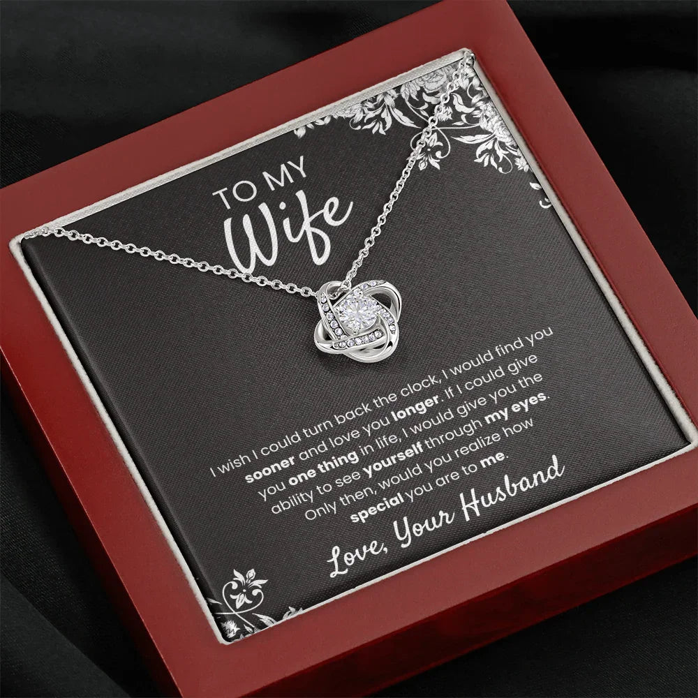 To My Wife - Love Knot Necklace - Gift Set - SLPMAE0007 - Sunshine Letters Co