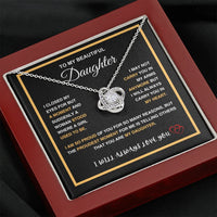 To My Beautiful Daughter - Love Knot Necklace - Gift Set - SLDDL0092 - Sunshine Letters Co