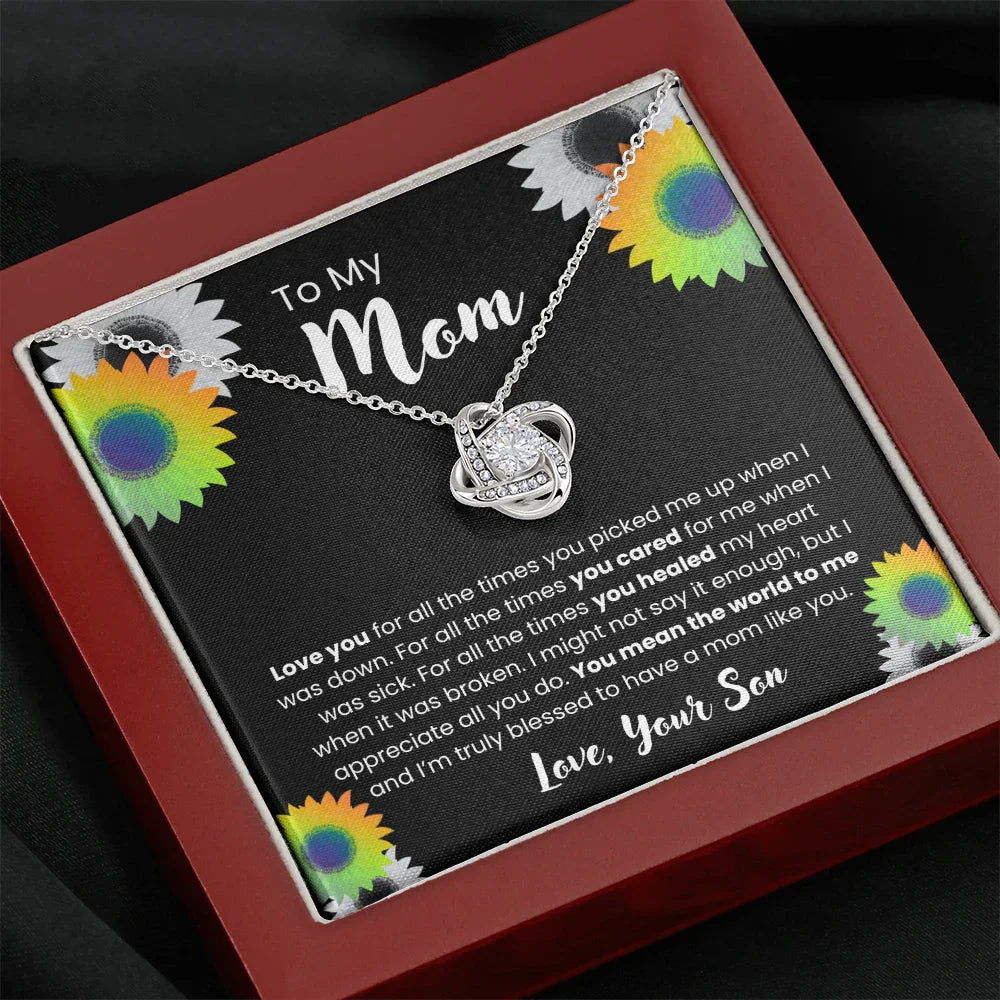 To My Mom - Love Knot Necklace - Gift Set - SLDDL0106 - Sunshine Letters Co
