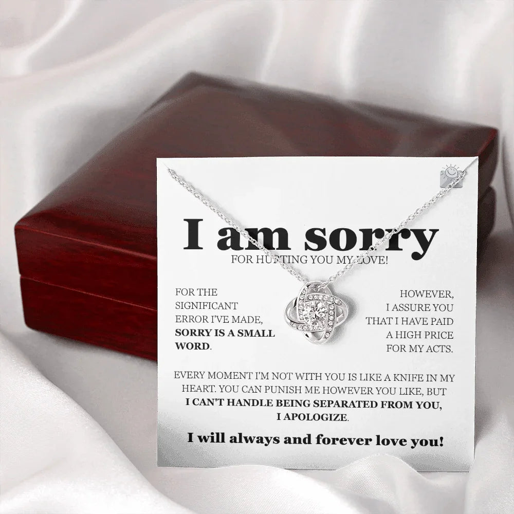 I am sorry - Love Knot Necklace - Gift Set - SLDDL0112 - Sunshine Letters Co