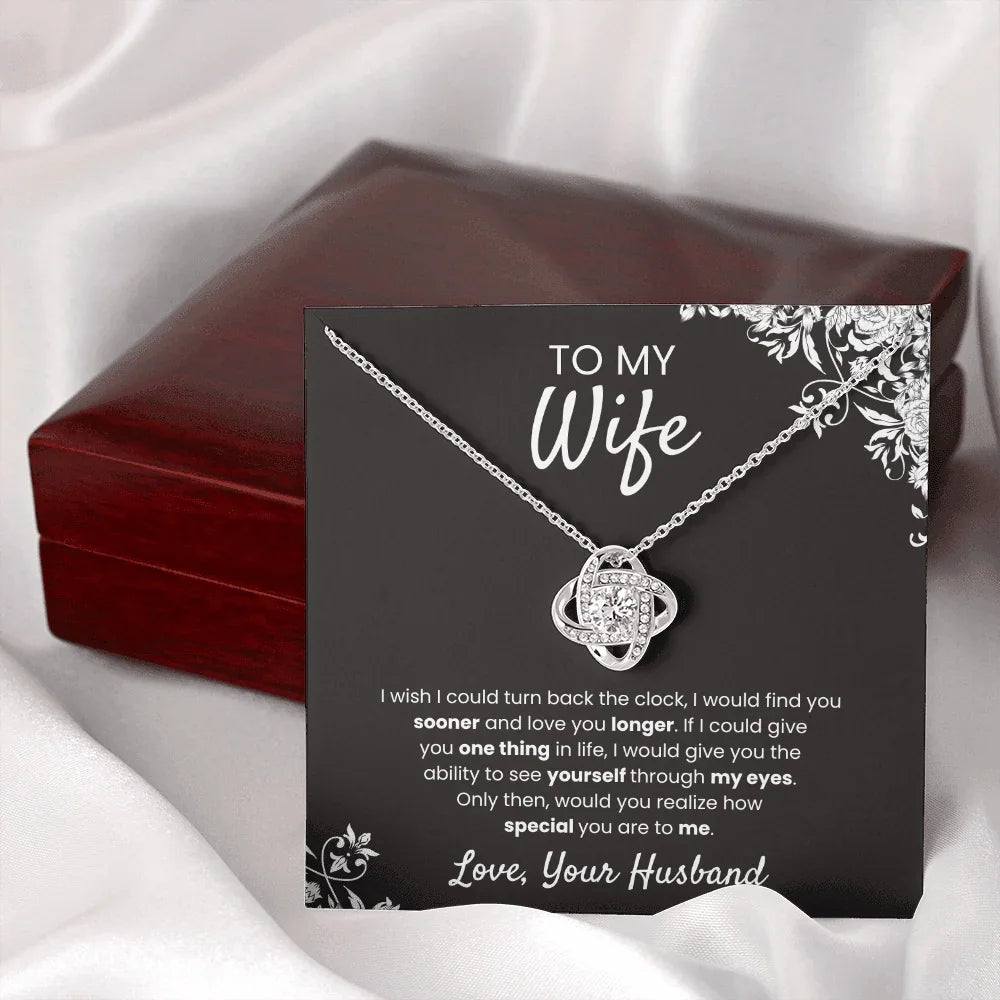 To My Wife - Love Knot Necklace - Gift Set - SLPMAE0007 - Sunshine Letters Co