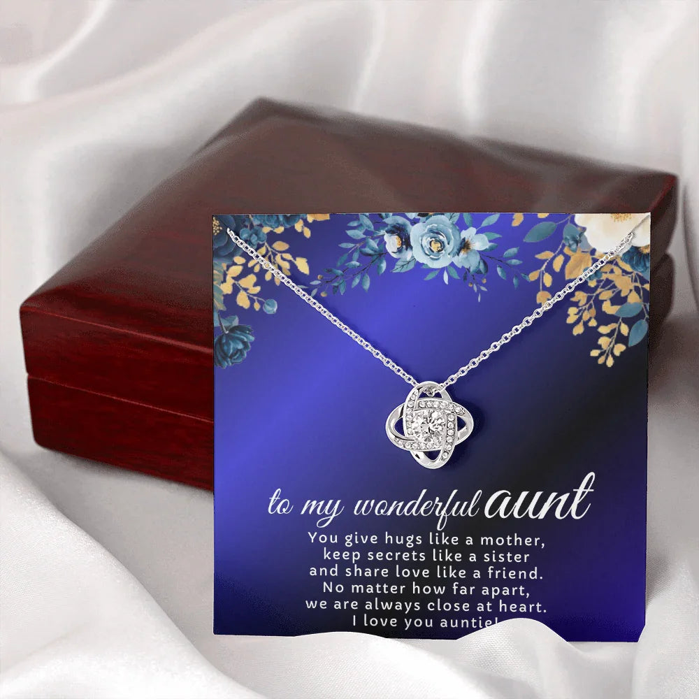 To My Wonderful Aunt - Love Knot Necklace - Gift Set - SLDDL0121 - Sunshine Letters Co