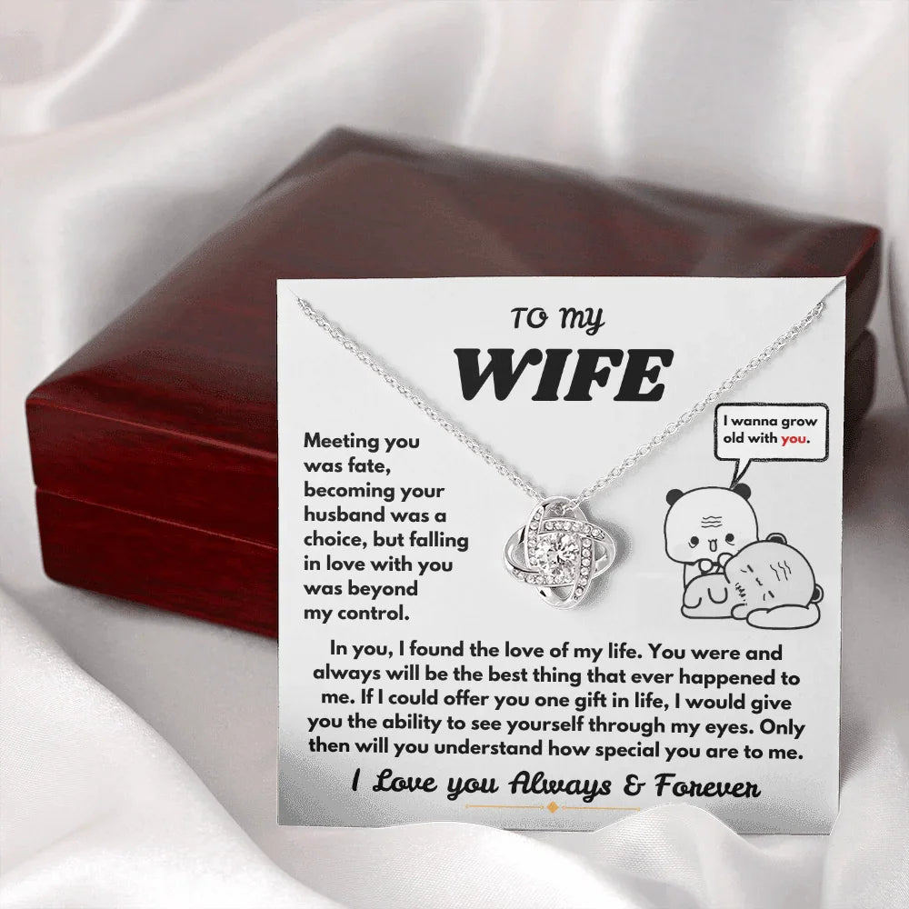 To My Wife - Love Knot Necklace - Gift Set - SLDDL0104 - Sunshine Letters Co