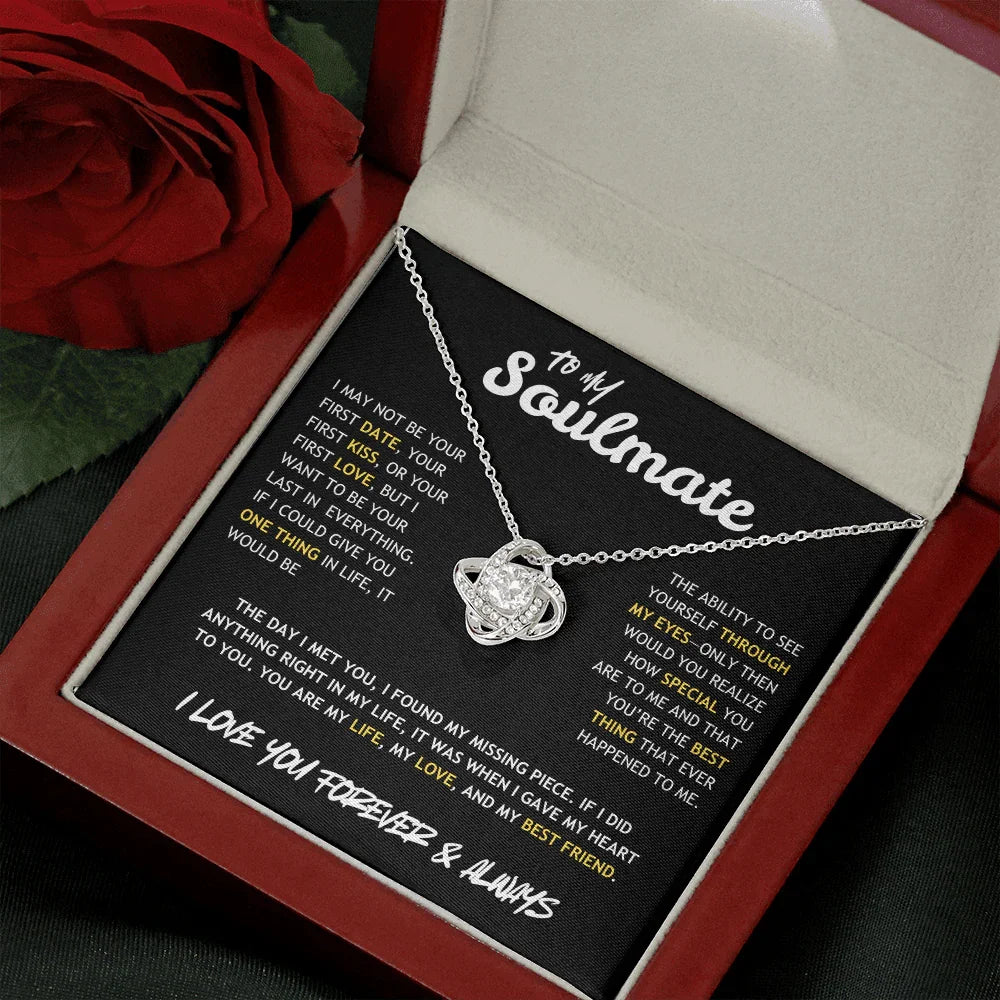 To My Soulmate - Love Knot Necklace - Gift Set - SLDDL0087 - Sunshine Letters Co