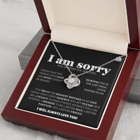 I am sorry - Love Knot Necklace - Apology Gift Set - SLDDL0126 - Sunshine Letters Co