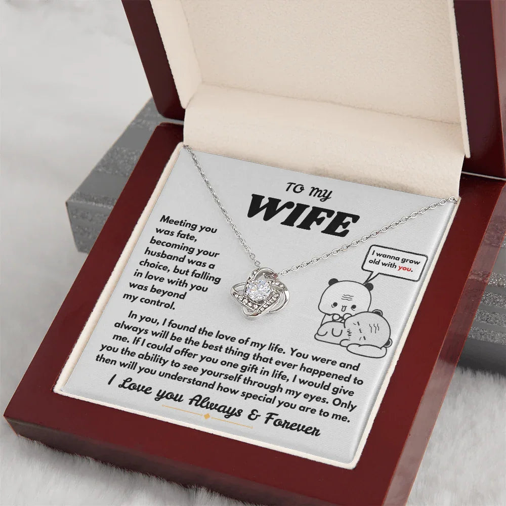 To My Wife - Love Knot Necklace - Gift Set - SLDDL0104 - Sunshine Letters Co