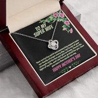 To My Super Wife - Love Knot Necklace - Gift Set - SLPMAE0004 - Sunshine Letters Co