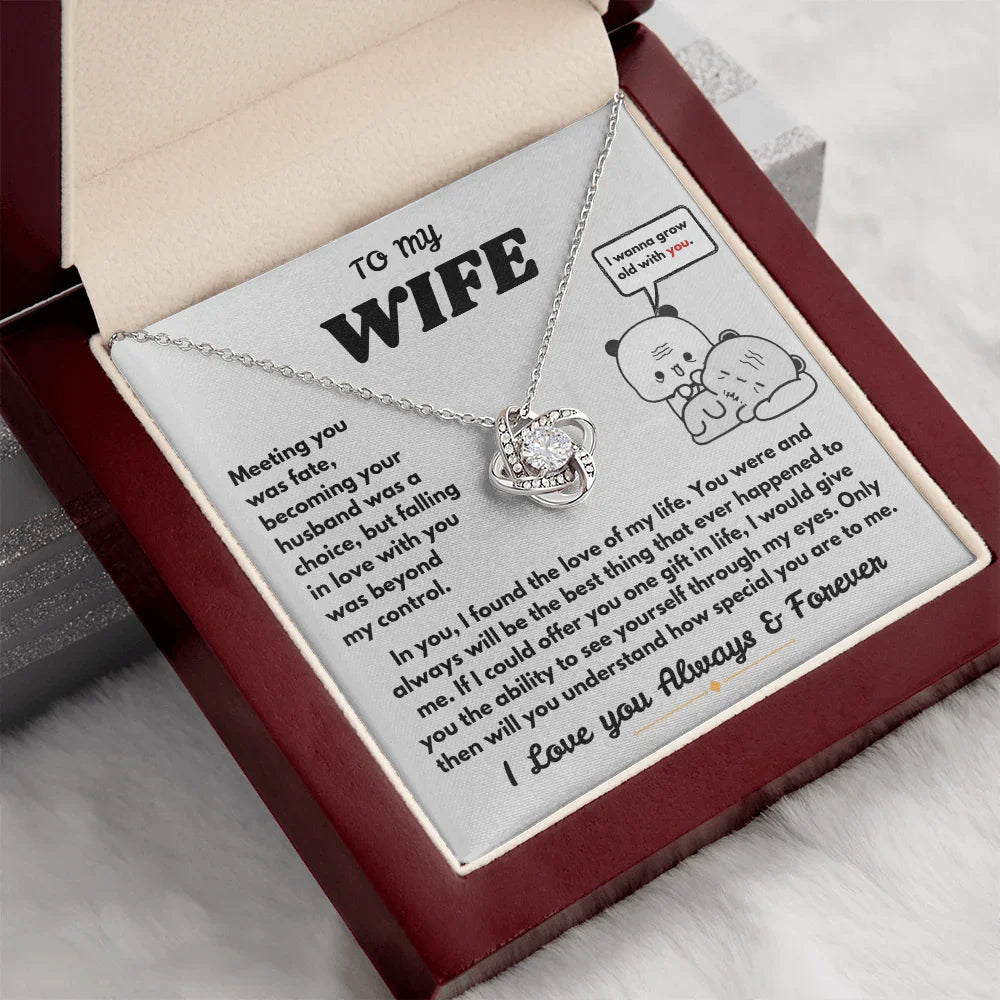 To My Wife - Love Knot Necklace - Gift Set - SLDDL0104 - Sunshine Letters Co