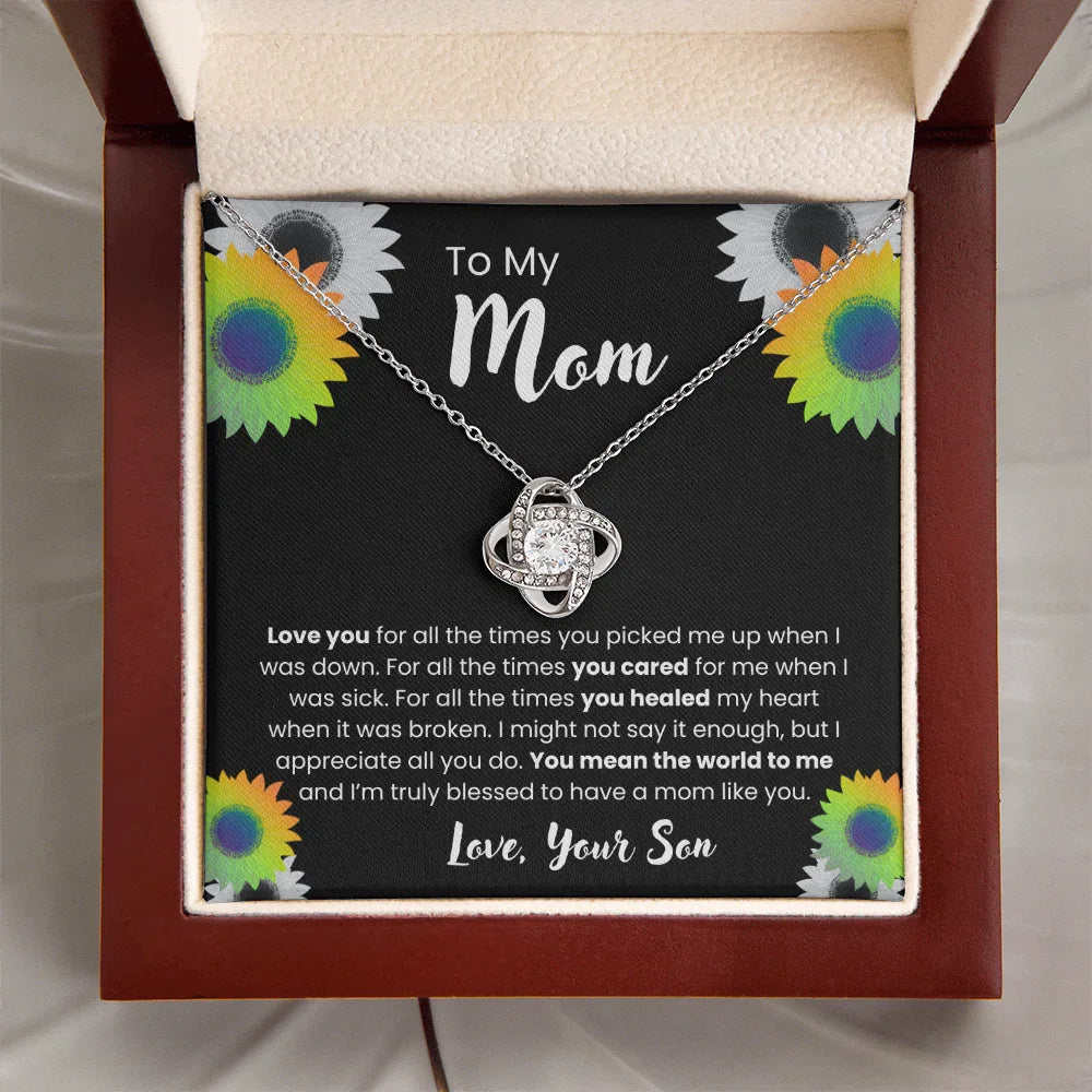To My Mom - Love Knot Necklace - Gift Set - SLDDL0106 - Sunshine Letters Co