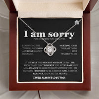 I am sorry - Love Knot Necklace - Apology Gift Set - SLDDL0126 - Sunshine Letters Co
