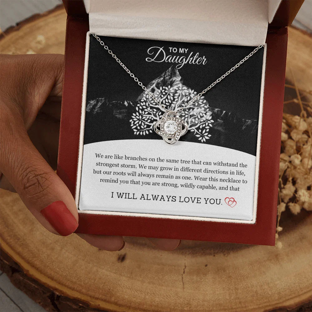 To My Daughter - Love Knot Necklace - Gift Set - SLDDL0093 - Sunshine Letters Co