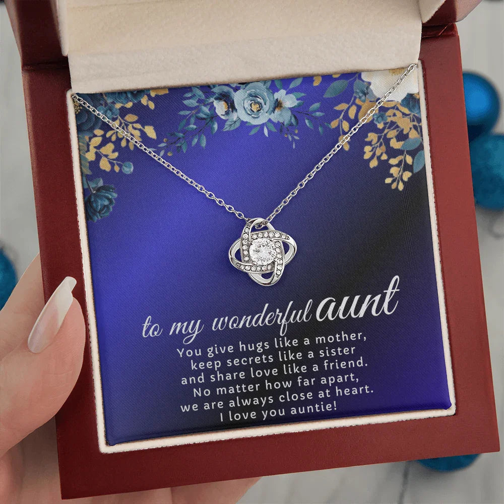 To My Wonderful Aunt - Love Knot Necklace - Gift Set - SLDDL0121 - Sunshine Letters Co