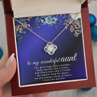 To My Wonderful Aunt - Love Knot Necklace - Gift Set - SLDDL0121 - Sunshine Letters Co