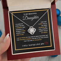 To My Beautiful Daughter - Love Knot Necklace - Gift Set - SLDDL0092 - Sunshine Letters Co