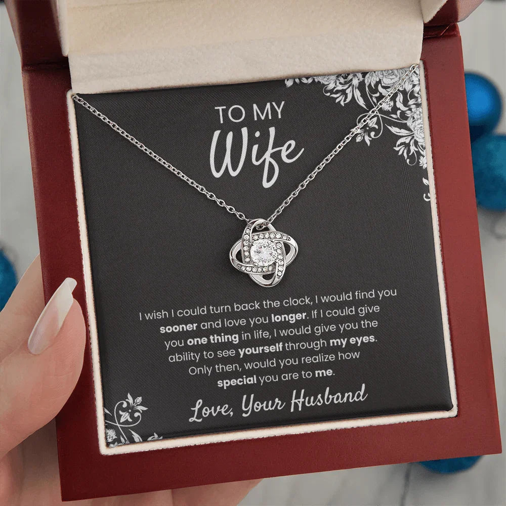 To My Wife - Love Knot Necklace - Gift Set - SLPMAE0007 - Sunshine Letters Co