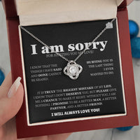 I am sorry - Love Knot Necklace - Apology Gift Set - SLDDL0126 - Sunshine Letters Co