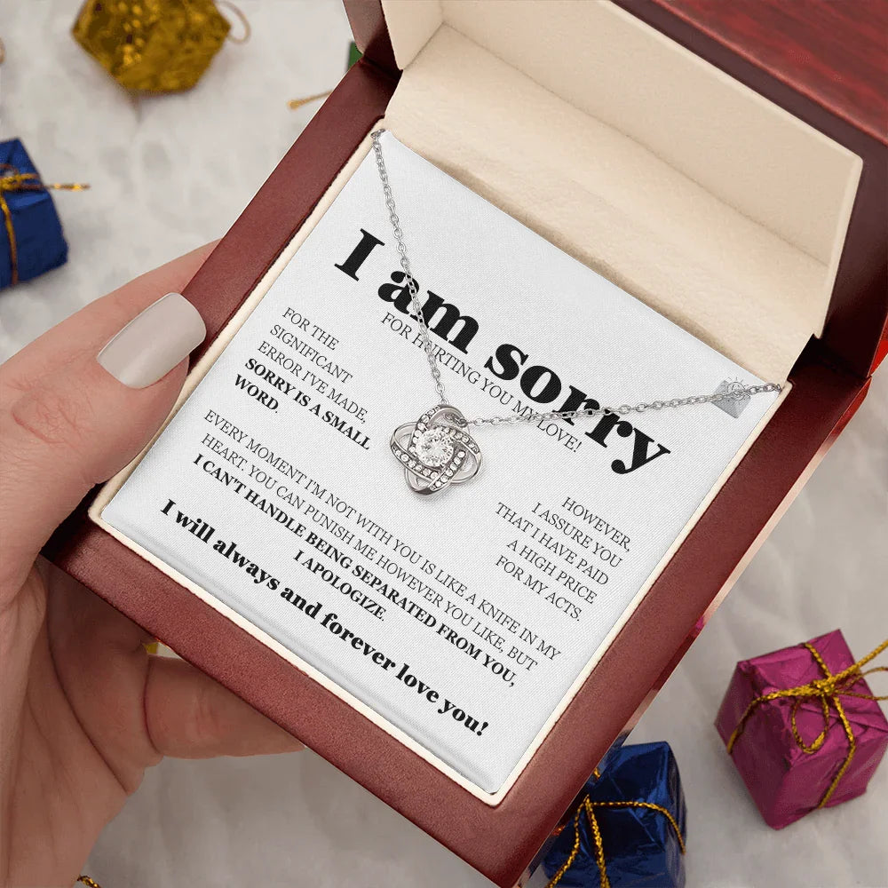 I am sorry - Love Knot Necklace - Gift Set - SLDDL0112 - Sunshine Letters Co