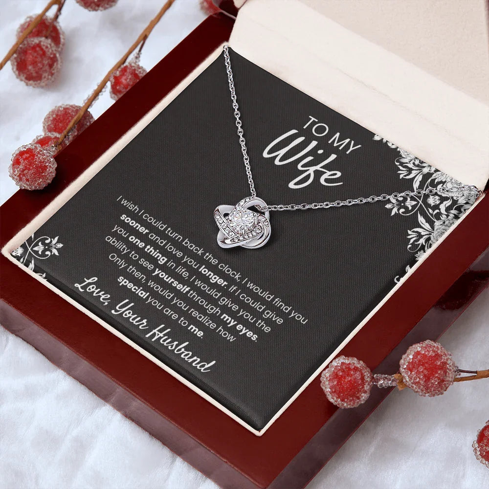 To My Wife - Love Knot Necklace - Gift Set - SLPMAE0007 - Sunshine Letters Co