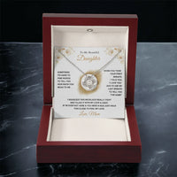 To My Beautiful Daughter - Love Knot Necklace - Gift Set - SLDDL0089 - Sunshine Letters Co